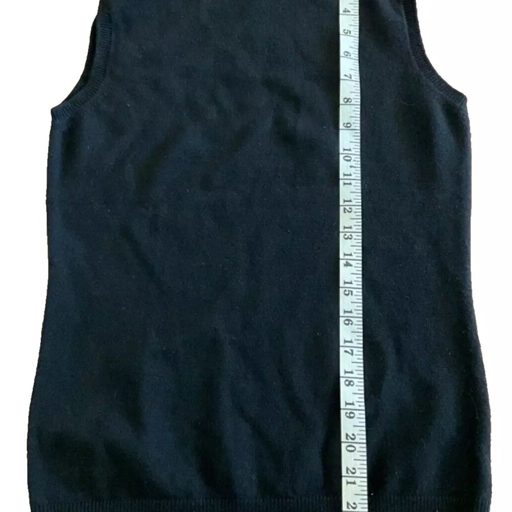 Burberry Womens Gorgeous Pure Cashmere Sweater Vest Black Size Small from Italy - Picture 4 of 5